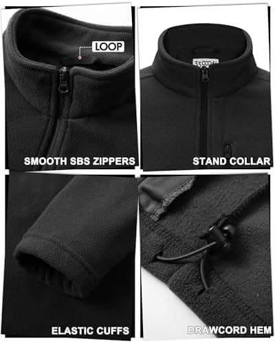 33,000ft Mens Fleece Jackets Lightweight Warm Full Zip Microfleece Midlayer — view 5