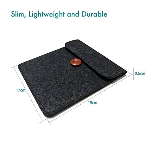 7 inch E-Reader Sleeve by Okami Products, Felt Ereader Pouch for all 7 inch E-Readers, Protective E-Book Bag/Case (Red) — view 4