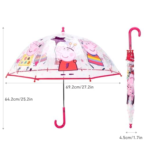 Peppa Pig Kids Clear Dome Umbrella with Transparent See-Through Canopy — view 4