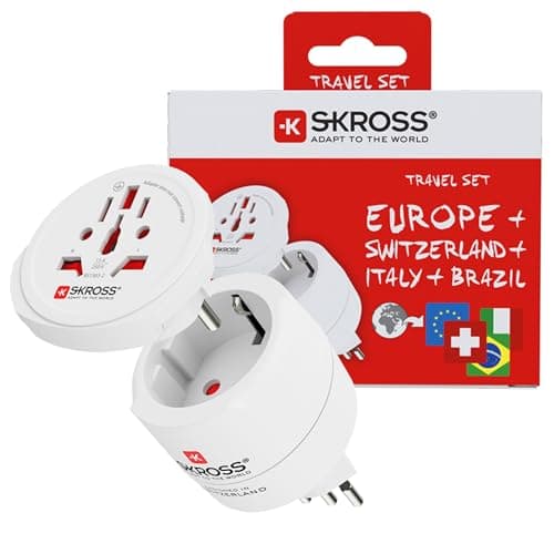 SKROSS Combo World Travel Adapter for Switzerland, Italy & Brazil
