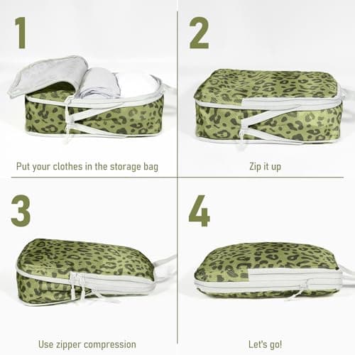 Compression Packing Cubes, Travel Essentials Luggage Organizer bags for Suitcase, Durable Compression Travel Packing Cubes for Travel Suitcase Organization Carry on Backpack — view 4