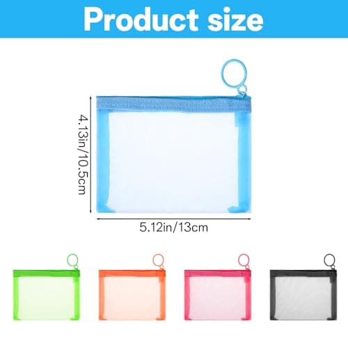 5 Pack Small Zip Pouch,5 x 4 Small Travel Toiletry Bag Portable Mini Mesh — view 2