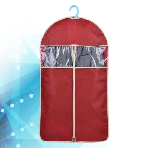 Embossed Clothes Cover Suit Storage Bag Size L Burgundy — view 3