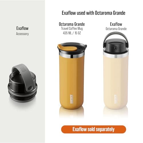 WACACO Octaroma Grande Vacuum Insulated Coffee Mug, Double-Wall Stainless Steel Travel Tumbler with Drinking Lid, 15 fl oz (435ml), Yellow — view 6