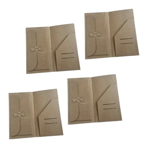 Maqulae Kraft Paper Pockets for Travel Diary, 4-Pack Vintage File Folder