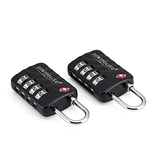 Controlled Security TSA Approved Luggage Locks - Pack of 2 - Black 4 Digit Combination Locks for Luggage, Backpacks & Lockers — view 5