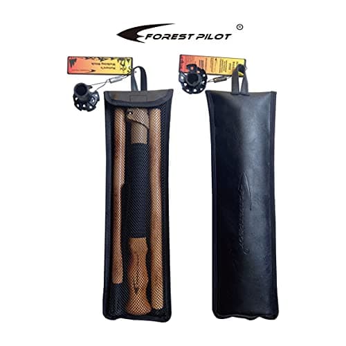 FOREST PILOT Trekking Poles- 1-pc Pack - Adjustable Hiking or Walking Stick –Strong, Natural Beech wood - Quick Adjust Flip-Lock - Beech wood Grip, Leather Strap (Black) — view 5