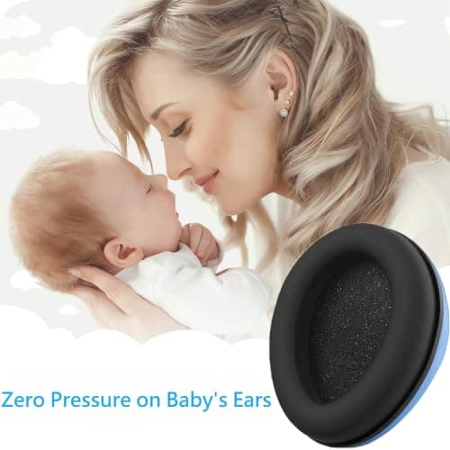 Iwinna Baby Ear Defenders 0-3 6-12 12-24 Months, Noise Cancelling Headphones for Infants Toddlers, Soft Ear Muffs for Airplane Travel, Sleep & Loud Events, Hearing Protection for Sensitive Ears, Blue — view 6
