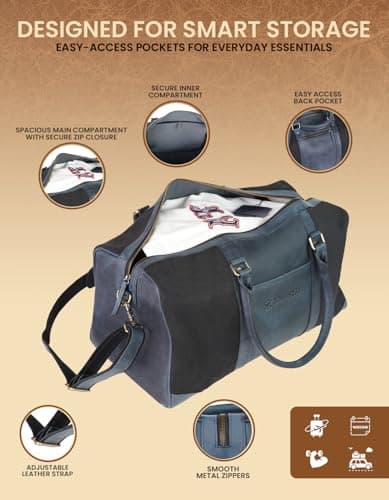Genuine Leather Large Holdall Bag for Men & Women — view 2