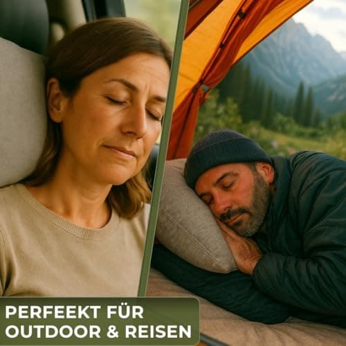 AlpinSpirit Camping and Travel Pillow [100% Cotton] Ultralight Memory Foam Pillow, Washable at 30 Degrees, Small Pack Size, Travel Pillow, 40 x 30 cm, Lightweight & Compact for Outdoors, Camping — view 5