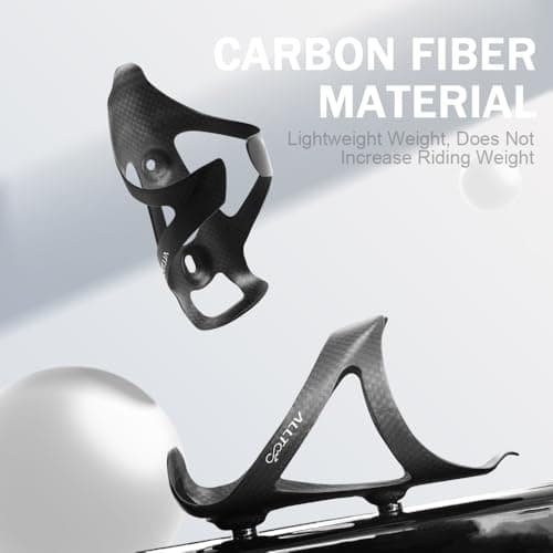 Pack of 2 ultralight carbon fiber bottle cages, matte and glossy finish, 25 g, T800 3K texture, secure fit for road and MTB (matte) — view 6