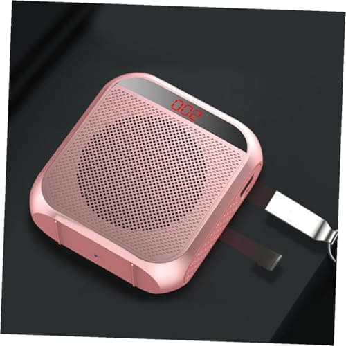 DEARMAMY S17 Portable Mini Voice Amplifier for Teachers with LED Display, Rechargeable Wireless Training Microphone and Travel Speaker, Rose Gold Compact Tour Guide Pa System — view 6