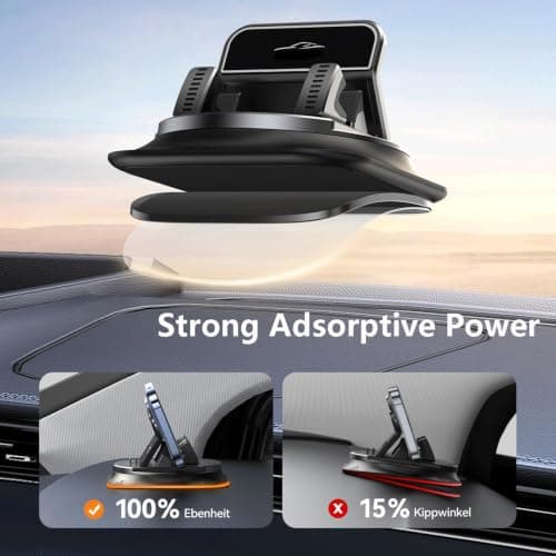 KQLHLHDYZ Car Phone Holder 360 Degree Rotation, Non-slip Car Navigation Mount, Car Phone Mount with Double Layer Pad, Universal for Most Cars, SUVs, Trucks — view 3