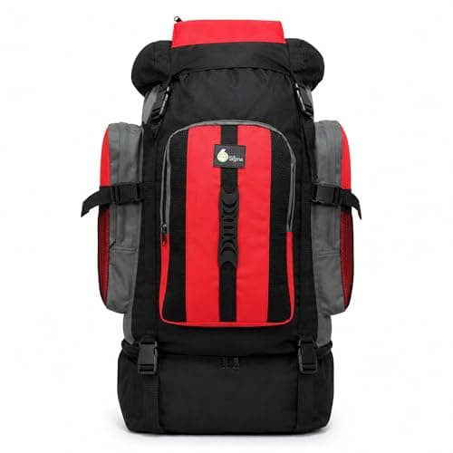 120L Extra Large Camping Travel Backpack Hiking & Fishing Rucksack (Red)