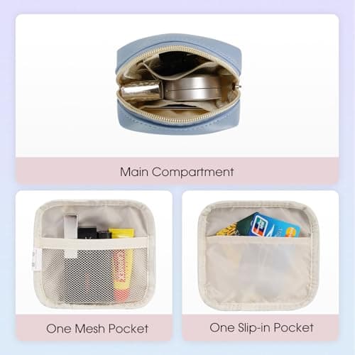 Small Makeup Bag for Handbag Vegan Leather Mini Makeup Pouch for Women — view 2