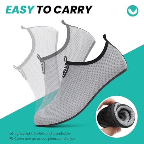sportvibe Barefoot Water Shoes Men Women Lightweight Ladies Aqua Aerobics Shoes for Swim Running Surfing Driving Diving Kayaking Beach Yoga, Grey, 3.5 UK/36 EU — view 2