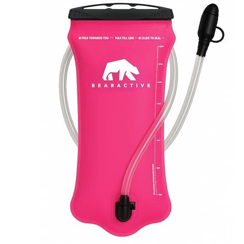 Bearactive Hydration Bladder, Water Bladder 2L for Running Backpack with BPA-Free TPU, Hydration Pack, Leak-Proof Water Pouch, No Plastic Smell – Hiking, Running, Cycling & Camping (Pink, 2 Litre)
