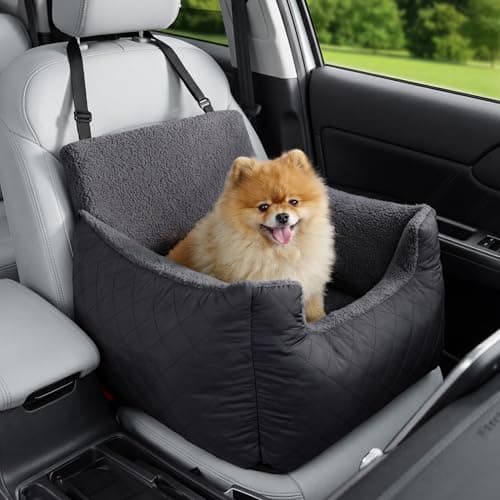 Lesure Waterproof Small Dog Booster Car Seat, 54.5x49.5x38cm, Dark Grey