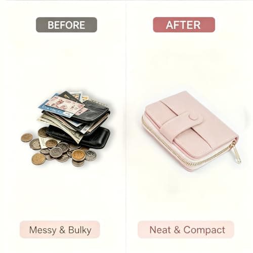 MIAOYIMIZWJ Small Purses for Women, Wallet with Zipper Coin Pocket & Multiple Compartments, Small Card Wallet with ID Window for Ladies, Ideal Gift for Her(Pink) — view 5