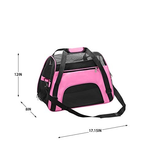 DONYER POWER Soft Sided Pet Carrier for Dogs & Cats Comfort Airline Approved Under Seat Travel Tote Bag Backpack, Reisetasche für Kleintiere mit Mesh Top und Sides,PINK S — view 2