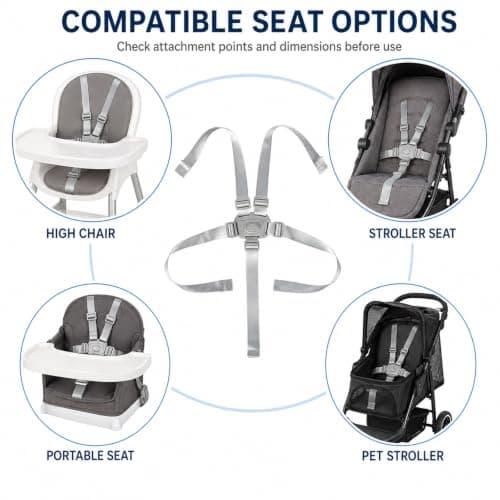 Five Point Stroller Harness, Replacement Pushchair Strap, Baby Safety Belt — view 6