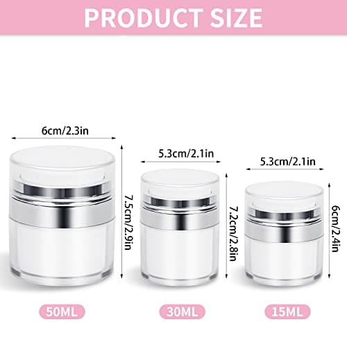 Airless Pump Bottle, 2PCS Moisturiser Container, Refillable Pump Dispenser Cream Jar Vacuum Bottle Travel Cream Bottles Portable Cosmetic Container (50ml) — view 4