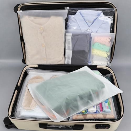 OctBird 40 PCS 50x40CM Frosted Concave Zip Pouches,Resealable Large Ziplock Bags - Packing & Organiser Bags for Clothes, Travel & Storage — view 2