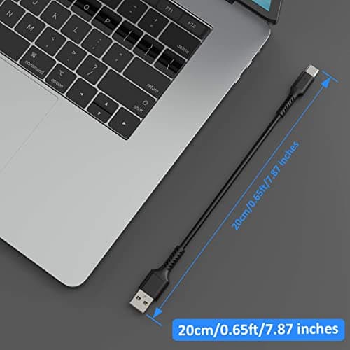 ADILIFT USB C Cable Short 5Pack 20cm, 3A Type C Fast Charging Cord, Black — view 4