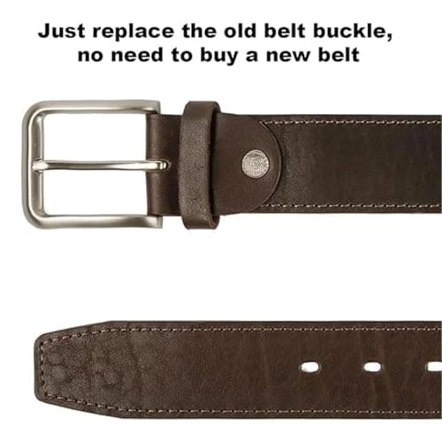 AXNKDH Square Belt Buckle, Zinc Alloy Polished Replacement Buckle, Silver Solid Metal Belt Fastener Fits 38-40mm Strap, Universal DIY Accessory for Men Women Belts, Handbag Straps and Leather Crafts — view 3