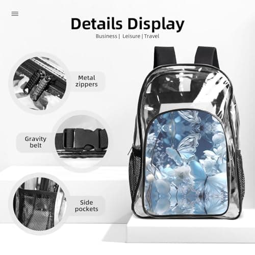 WZYCWB Fluttering Butterfly Patterned backpack set (lunch bag and pencil case) | Perfect for school, work, business trips, and travel. — view 4