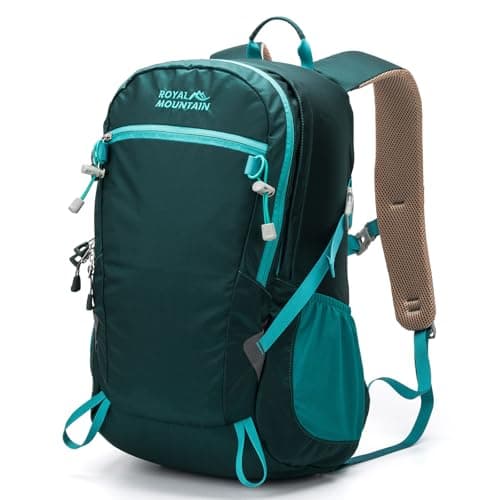 Lightweight Hiking Backpack, 30L Women/Men Waterproof Travel Rucksack Bag with Rain Cover, Outdoor Small Foldable Daypack for Student, Fit for 15.6 inch Laptop (Dark Green, 30l)