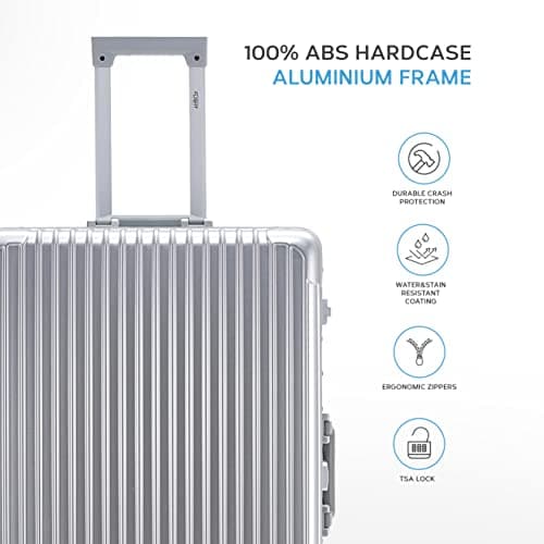 Flight Knight Premium Travel Suitcase - 8 Spinner Wheels - Built-in TSA Combination Lock Lightweight ABS Hard Shell Carry on Check in Luggage with Highly Durable - Approved for Over 34 Airlines — view 2