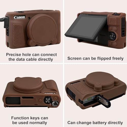 RAIALL Bundle Case for Canon PowerShot SX740/SX730 HS Digital Camera, Brown — view 5