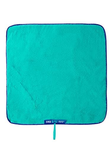 Two Bare Feet Portable Changing Mat for Surfing, Swimming, SUP & Watersports – Waterproof, Soft Sherpa Fleece, Roll-Up Design for Easy Travel & Outdoor Sports (Navy/Teal) — view 2