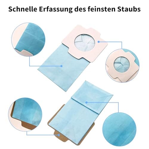 BRIOTA Pack of 10 Vacuum Cleaner Bags for Makita, Reusable Antibacterial Vacuum Cleaner Accessories Paper Pack, for Makita DCL182, CL107, CL072, CL102, BCL142, BCL182 — view 6
