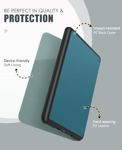 MoKo Case for 7" Kindle Paperwhite 12th Gen&Colorsoft 2024, Turquoise — view 3