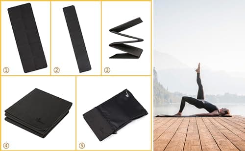 EXERZ Foldable Yoga Mat 6mm Non Slip Travel Exercise Mat with Carry Bag — view 3