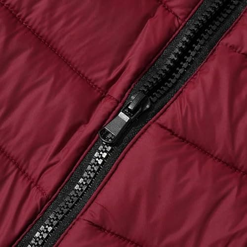 Slxbear Wine Winter Puffer Jackets Boys Girls Down Coats Padded Warm Bubble Outerwear with Hood Color Block Hooded Everyday Wear Comfy Thermal Coats Lightweight Packable Coat 12-13 Years — view 5