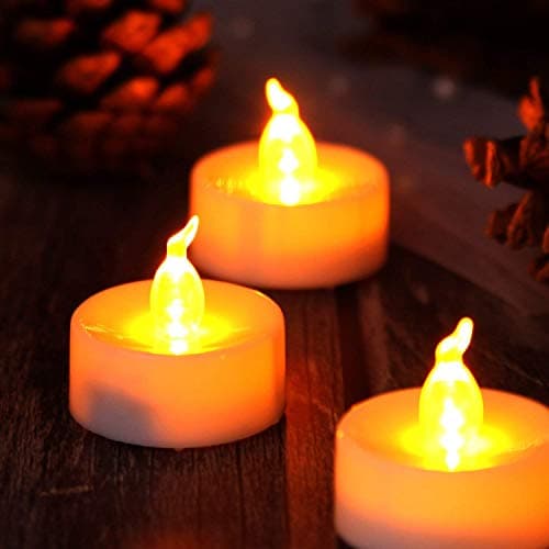 AGPTEK LED Tealight, Lot 24 LED Candles with Timer Battery Operated Flameless Smokeless Flickering Flashing for Wedding/Party Decorations Two Dozens-Pack Yellow Light — view 4