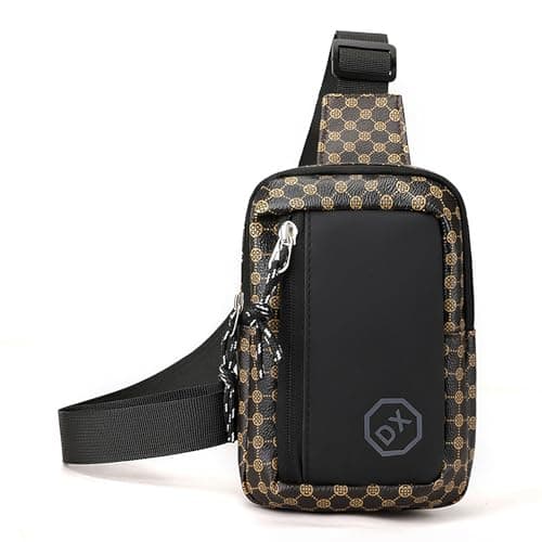Long Keeper Small Sling Bag Chest Bag Vegan Leather Cross Body Shoulder Bag for Men Women Mini Crossbody Phone Bag Waterproof Travel Outdoor Small Man Bag