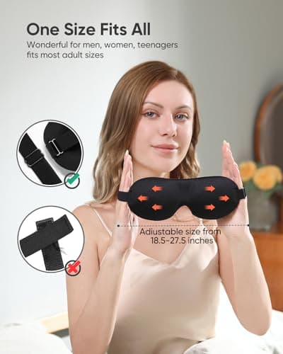 Upgraded 3D Contoured Sleep Mask 3 Pack, Full Blackout Zero Pressure Eye Cover, Soft Breathable Blindfold with Adjustable Strap for Side Sleepers, Men Women Night Sleep Travel — view 5