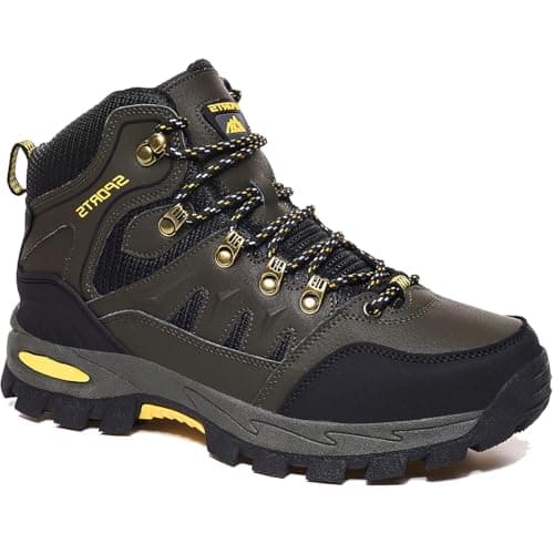 HODTOB Hiking Boots Mens Womens Lace-up Non-Slip Outdoor Men Women Mountain Trekking Shoes for All Season Walking Travelling Backpacking Camping Shoes Sneaker Green 9.5UK
