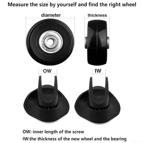 QuivyLivy Luggage Replacement Wheels,Rubber Silent Repair-Kit — view 5