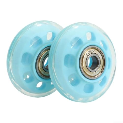 Todikaper Luggage Wheels Replacement 50x20mm Silent PU Rollers for Suitcase Repair - 4pcs Trolley Castors with 8mm Bore(blue) — view 2