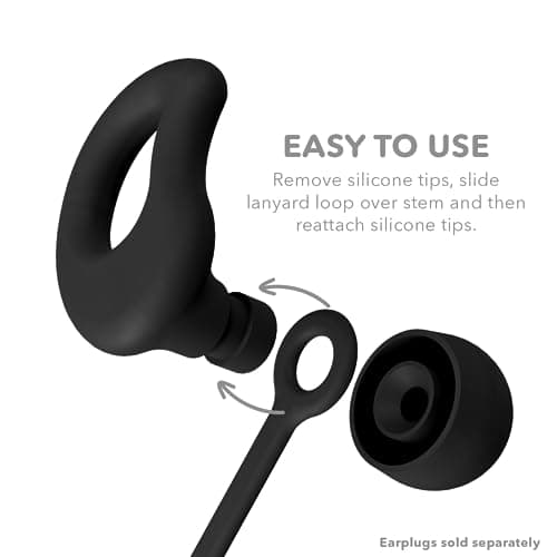 CURVD Earplug Lanyard, Soft Durable Flexible Premium Silicone Cord | Works with Most Earplugs w/Removable Tips Compatible with CURVD Everyday, Loop Quiet/Engage/Experience, Vibes and More - 26 Inches — view 3