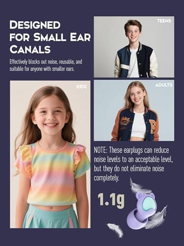 Naiicute Kids Ear Plugs 6+yrs, Reusable Noise Reduction Hearing Protection — view 5