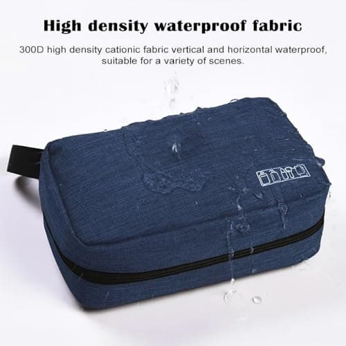 Yuexitech Hanging Wash Bag, Hanging Toiletry Bags for Women, Foldable Toiletry Bag Organizer for Men and Women Travel Size Accessories Navy Blue — view 5