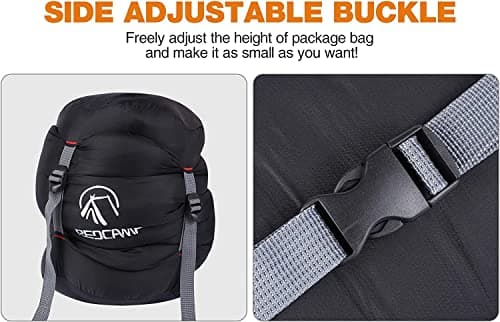REDCAMP 27L Nylon Compression Stuff Sack for Sleeping Bag, Lightweight Compact Compression Bag for Travelling Hiking Outdoor Backpacking Camping,Black L (no sleeping bag) — view 3