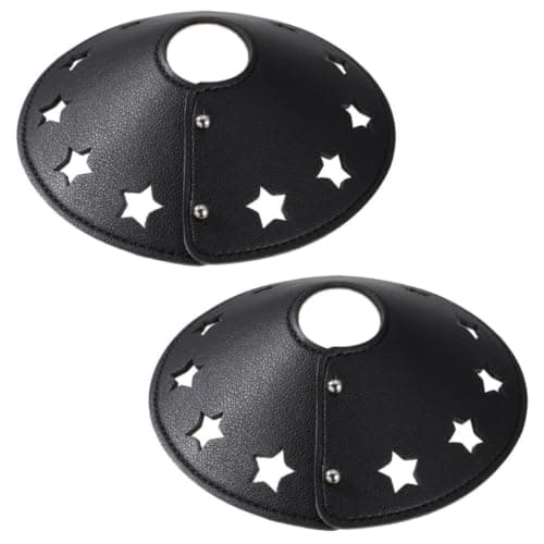 NESTINGHO 2pcs Leather Lampshade for Outdoor Camping Lamps, Comfortable to Hold and Easy Installation, Retro Style Black Leather Light Cover Suitable for Tent Shade and Travel Use