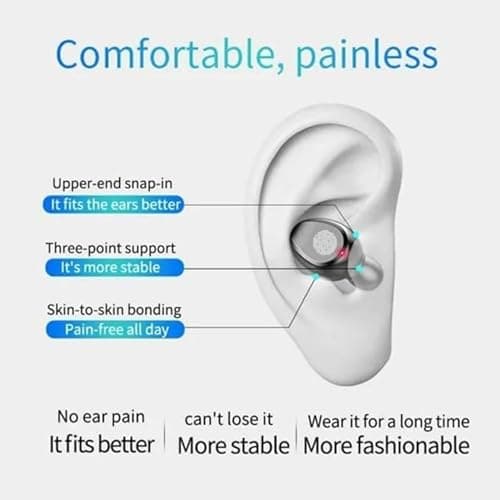 Wireless Earbuds, Bluetooth Headphones, Bluetooth 5.4 Headphones In Ear with Noise Cancelling Mic, LED Display Wireless Earphones Deep Bass Stereo Sound, Sweat Resistant, Long Battery Life — view 4